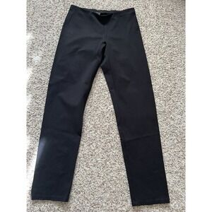 EILEEN FISHER $148 Solid Black Rayon Nylon Spandex Straight Pants Sz S